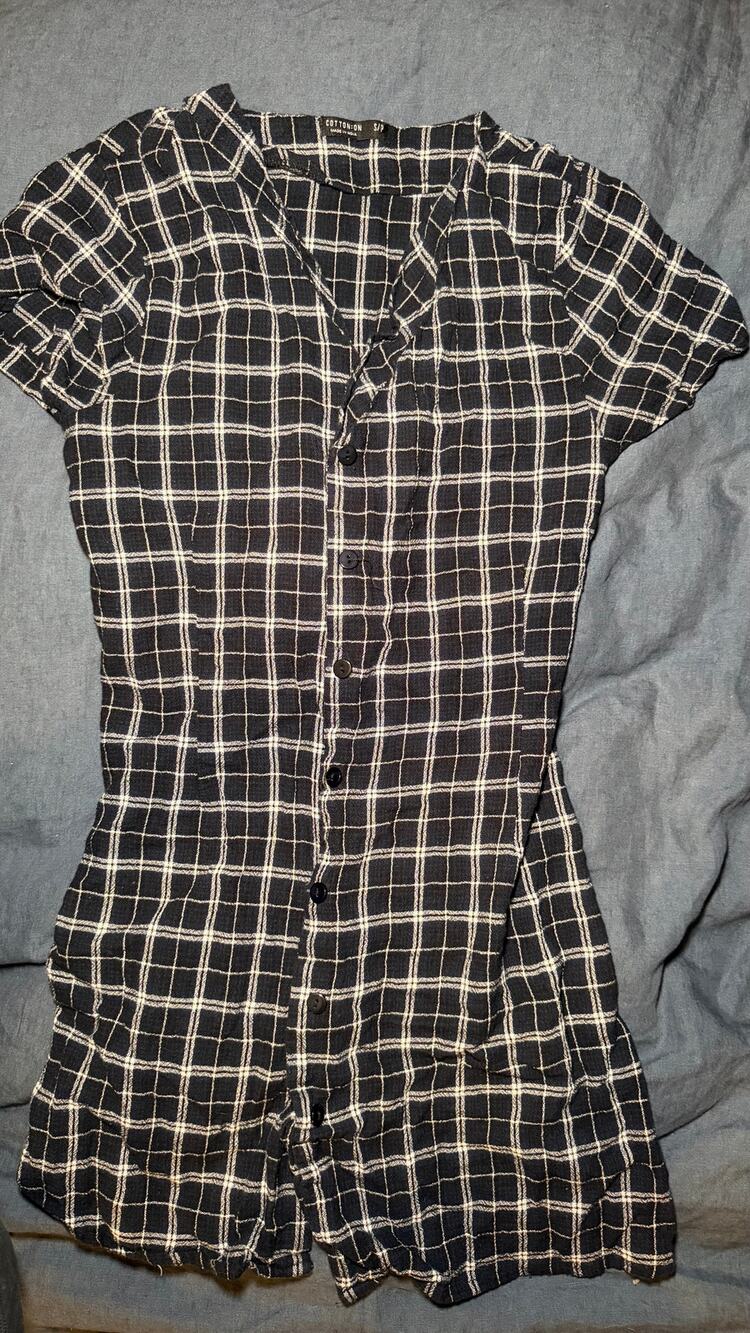 Cotton On Plaid Button Front Mini Dress Size Small